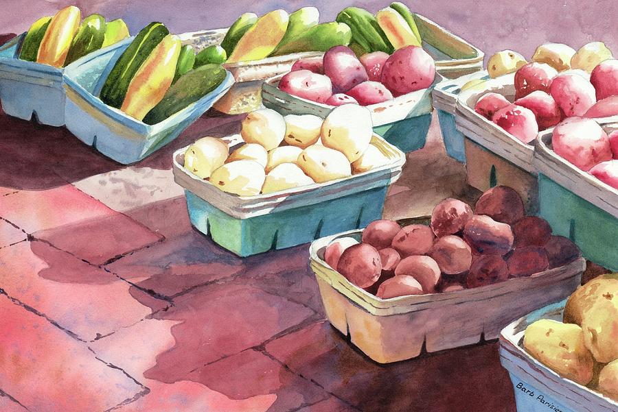 Potatoes and Zucchini Painting by Barbara Parisien