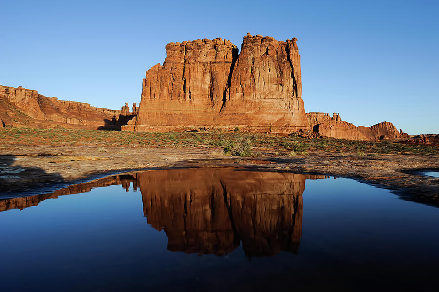 Arches National Park Photograph - Pothole Reflection by Mango Art