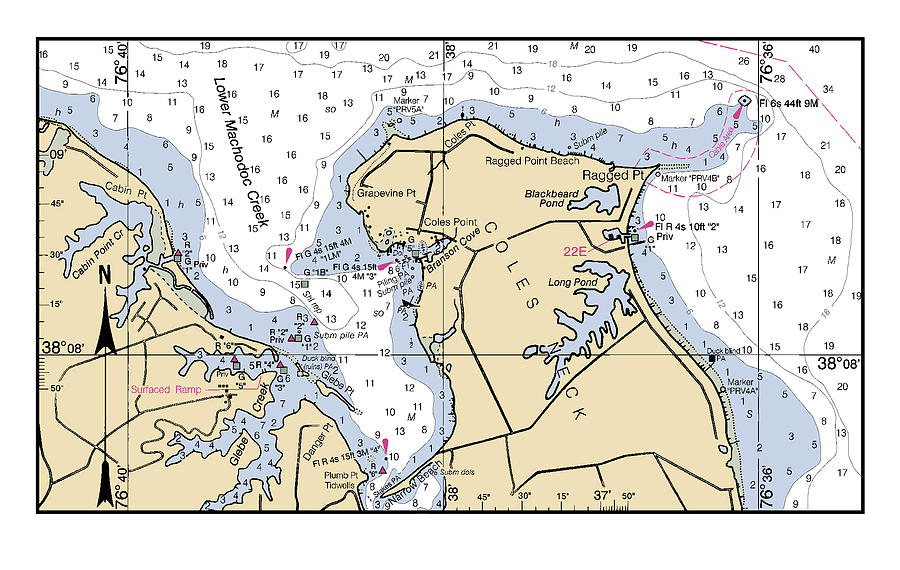 Potomac River District of Columbia, Coles Neck,  NOAA Chart 12285_6 Digital Art by Nautical Chartworks