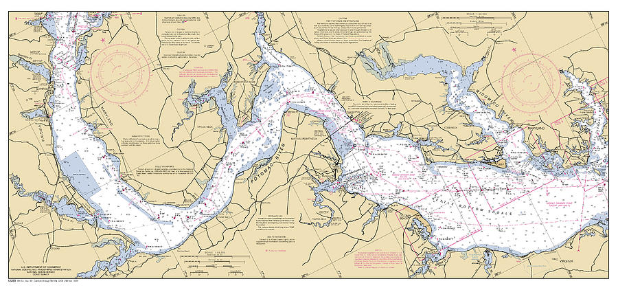 Potomac River District of Columbia, Kettle Bottom Shoals,  NOAA Chart 12285_9 Digital Art by Nautical Chartworks
