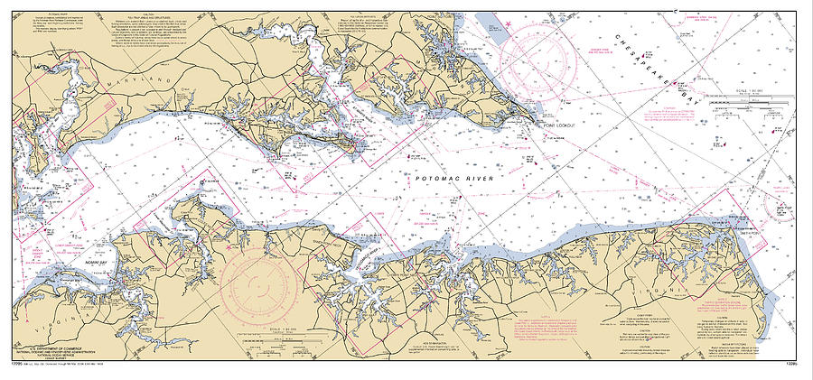 Potomac River District of Columbia, Potomac River Entrance, NOAA Chart 12285_1 Digital Art by Nautical Chartworks