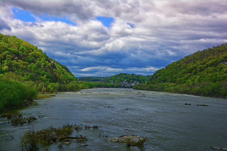 Potomac River From Above Looking at Harpers Ferry West Virginia Photograph by Raymond Salani III