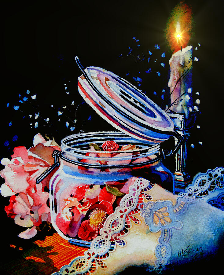 Flower Painting - Potpourri And Lace by Hanne Lore Koehler
