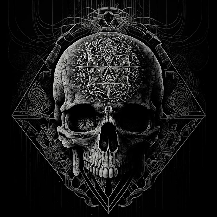 Potrait Symetrical Skulls Face Digital Art by Kailooma X TheDol - Fine ...