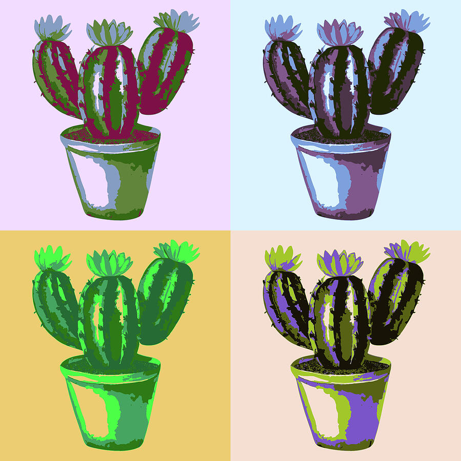 Potted Cactus Plant Pop-Art Digital Art by Shelli Fitzpatrick Potted Cactus Plant Pop-Art Digital Art by Shelli Fitzpatrick