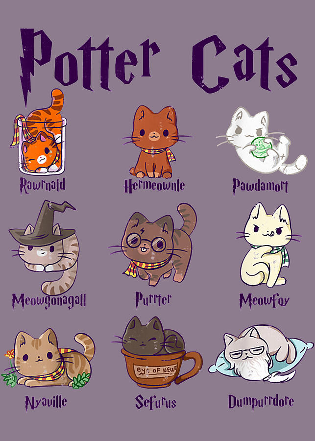 Potter Cats Cute Harry Pawter Kitten Gift For Girls Digital Art by Khau ...