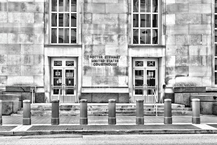 Potter Stewart Courthouse Black And White Photograph by Sharon Popek