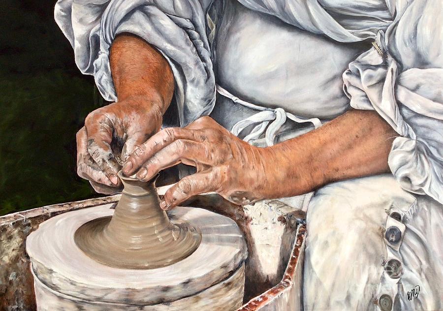 Potters Hands Painting by AMD Dickinson