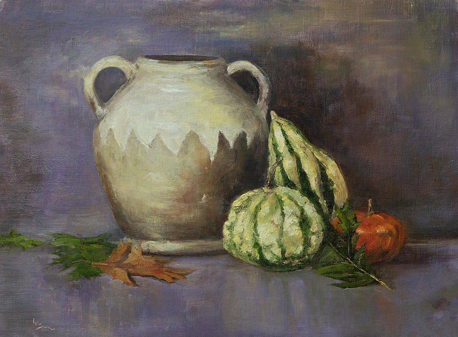 Pottery and Gourds Painting by Lisa Spencer