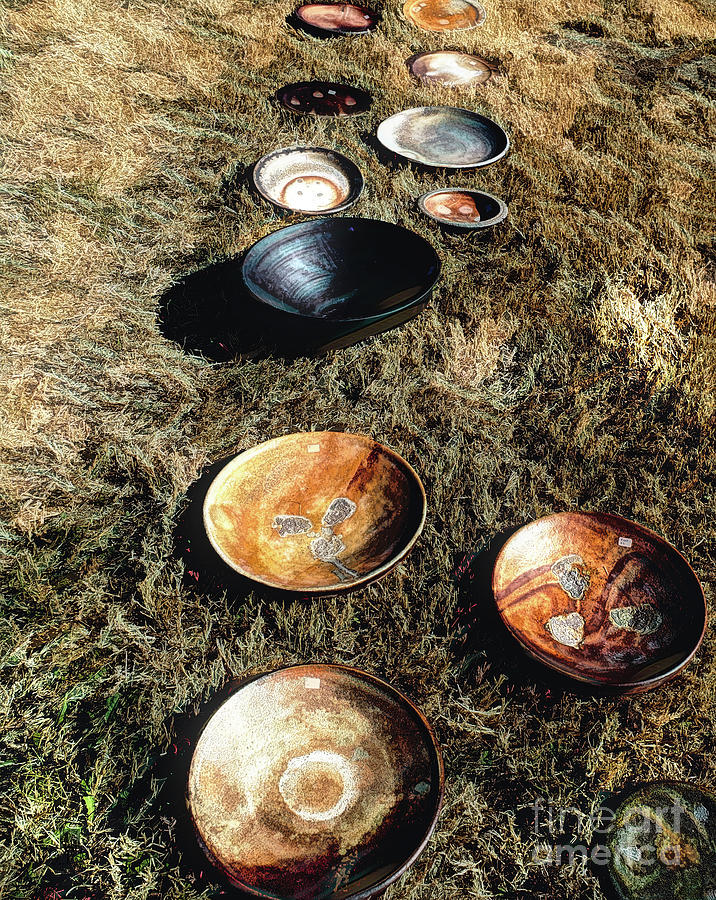 Pottery Drying on Grass Digital Art by Deb Nakano