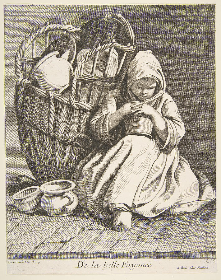 Pottery Peddler Drawing by Anne Claude de Caylus