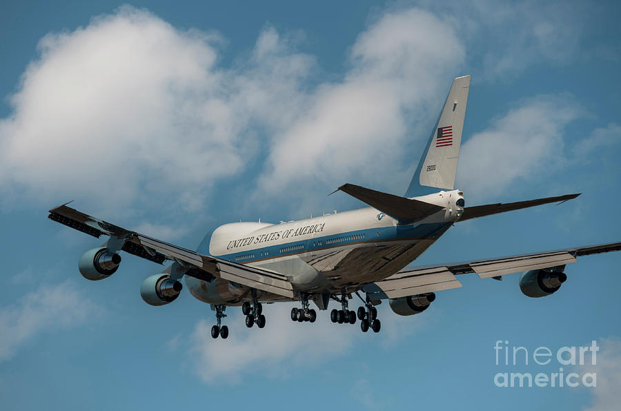 Potus on Final Approach into CHS - Feb 17 2017 Photograph by Dale Powell