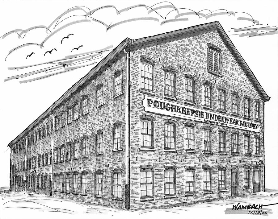 Poughkeepsie Underwear Factory Drawing by Richard Wambach