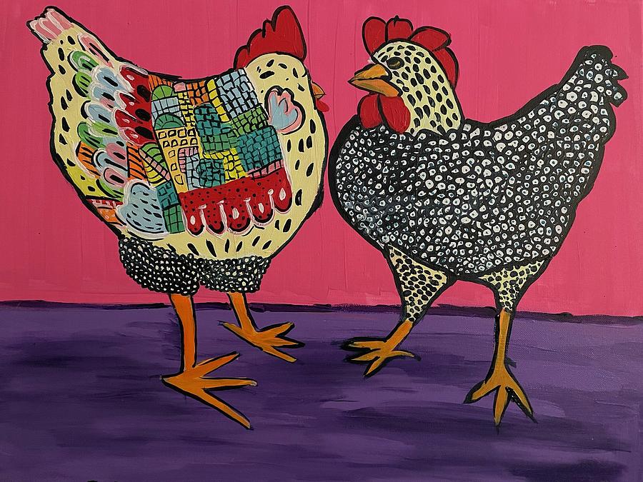 Poultry Polka Painting by Sarah Sammis