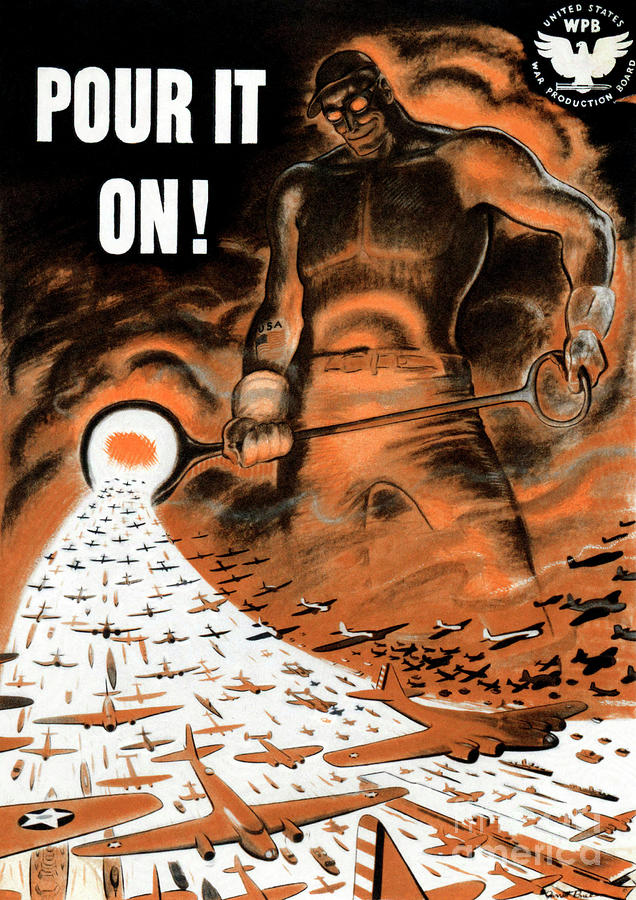 Pour It On - Wwii Poster, 1942 Drawing by Granger