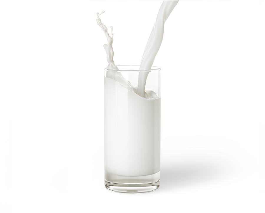 Pouring milk into a glass, illustration Drawing by Leonello Calvetti/science Photo Library
