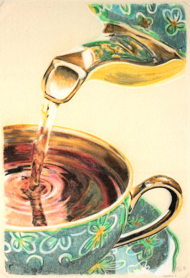 Tea Pastel - Pouring Tea by Peter Brandt Tea Pastel - Pouring Tea by Peter Brandt