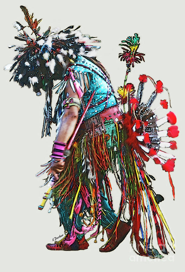 Abstract Photograph - Pow Wow Dancer - 2 by Linda Parker