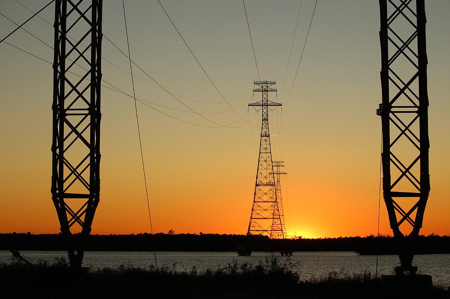 Power Line Sunset Photograph by Cynthia Guinn