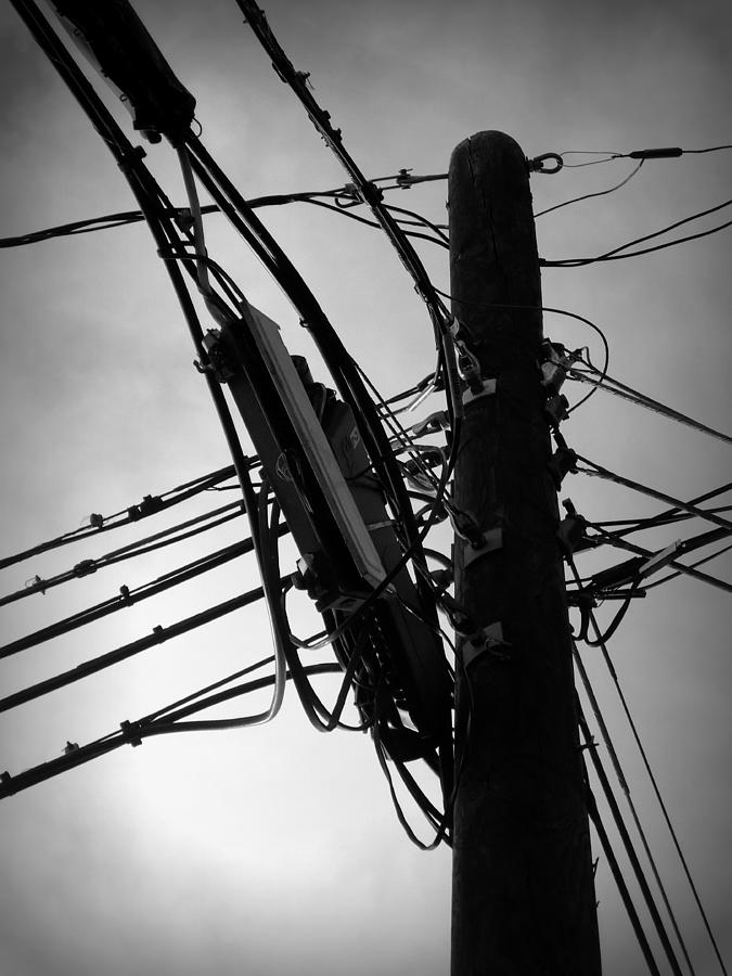 Power Lines Black and White Photograph by Joseph Skompski - Pixels