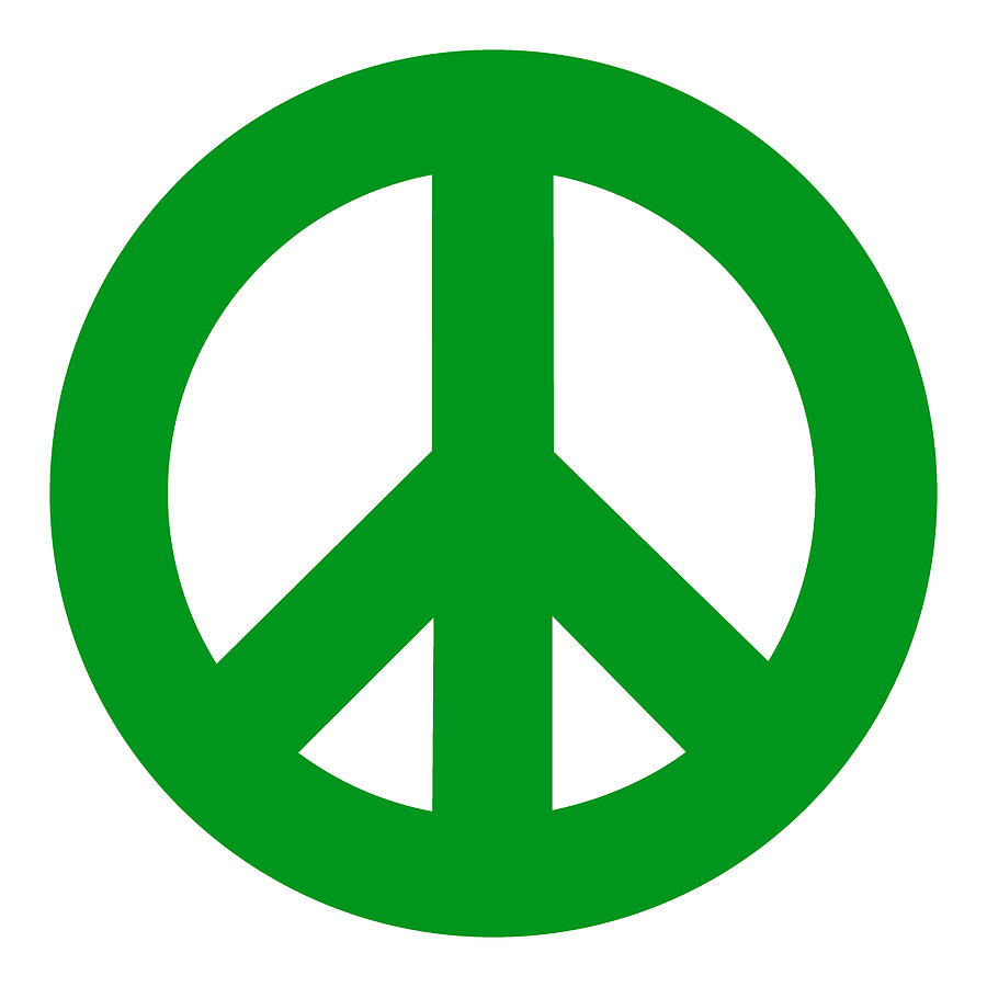 Power of Peace, Power of Love, Peace Symbol, Green, Super Sharp PNG  Drawing by Kathy Anselmo