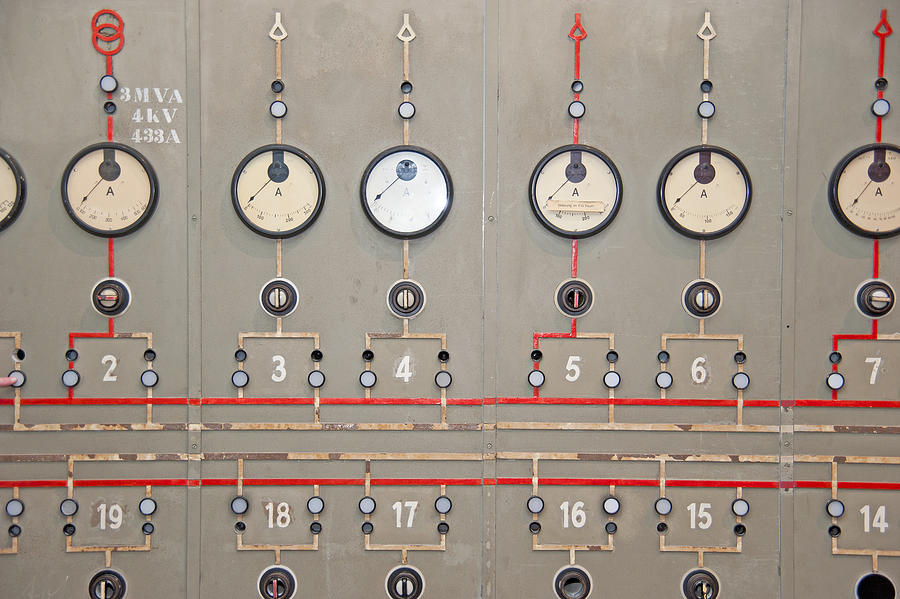 power plant console panel - Altes Kraftwerk Photograph by Wakila