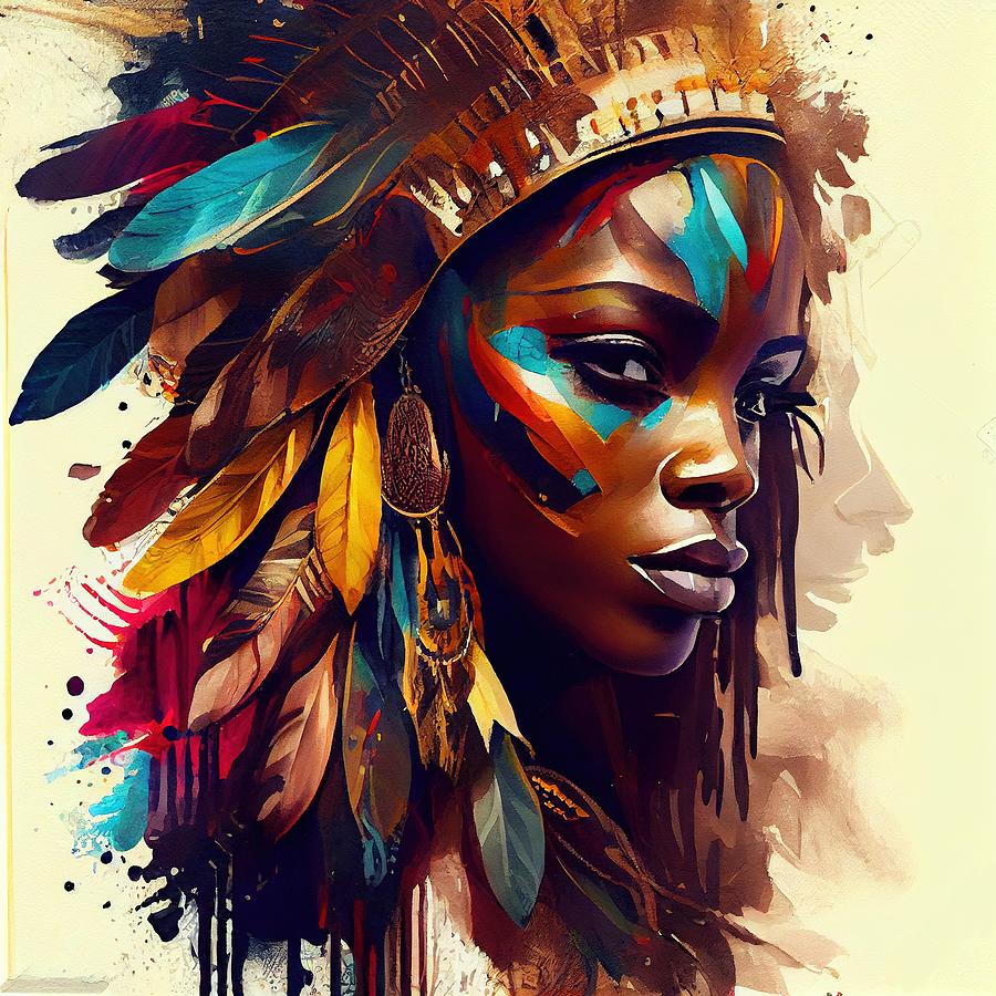 Powerful African Warrior Woman #5 Digital Art by Chromatic Fusion ...