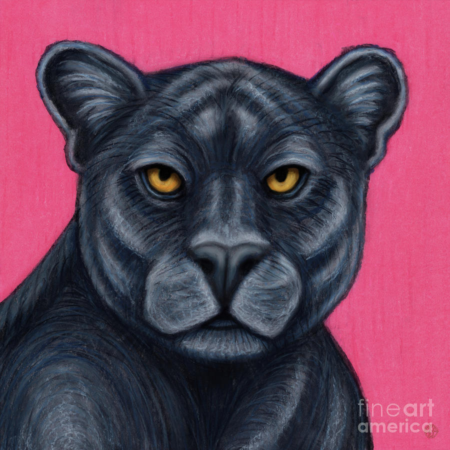 Powerful Black Panther Painting by Amy E Fraser