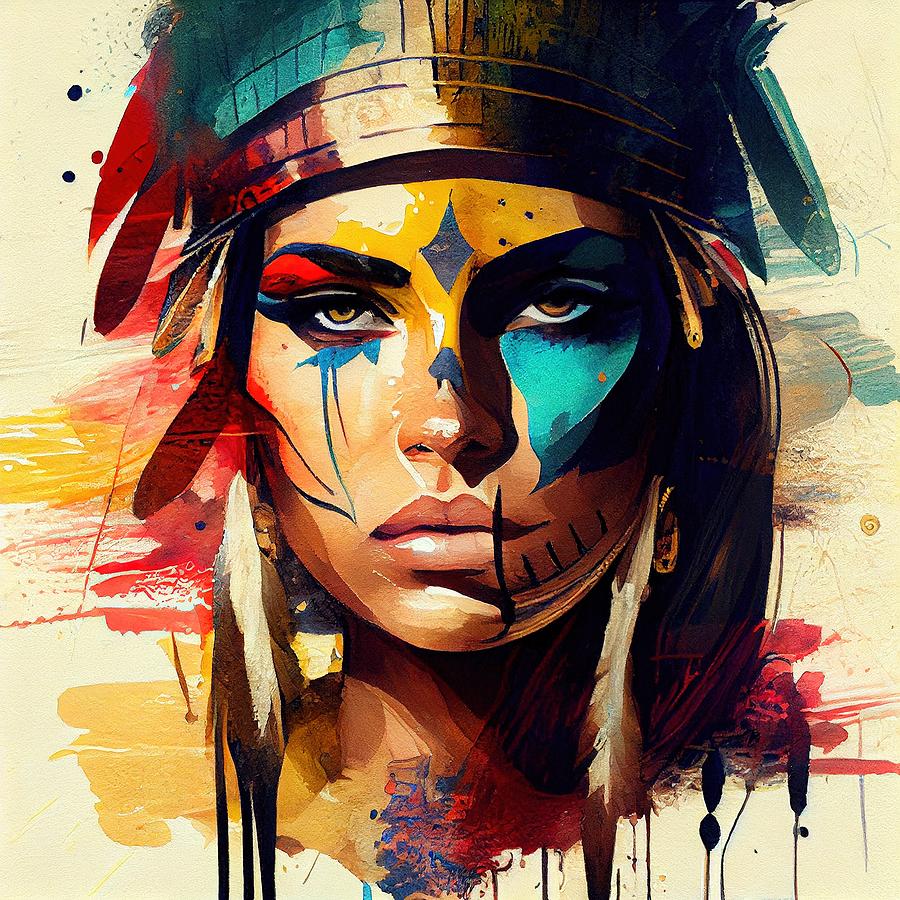 Powerful Egyptian Warrior Woman #1 Mixed Media by Chromatic Fusion ...