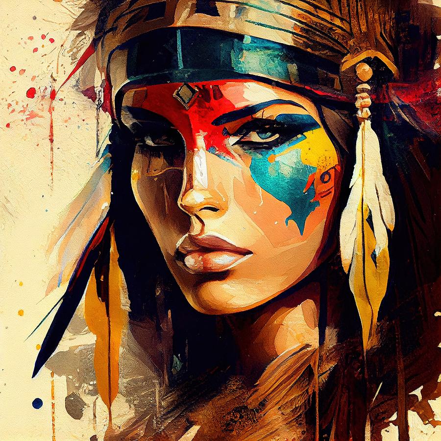 Powerful Egyptian Warrior Woman #2 Mixed Media by Chromatic Fusion ...