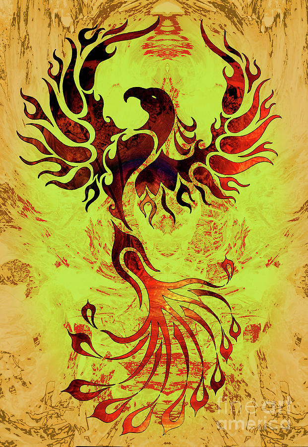 Phoenix Digital Art - Powerful Phoenix by Robert Ball