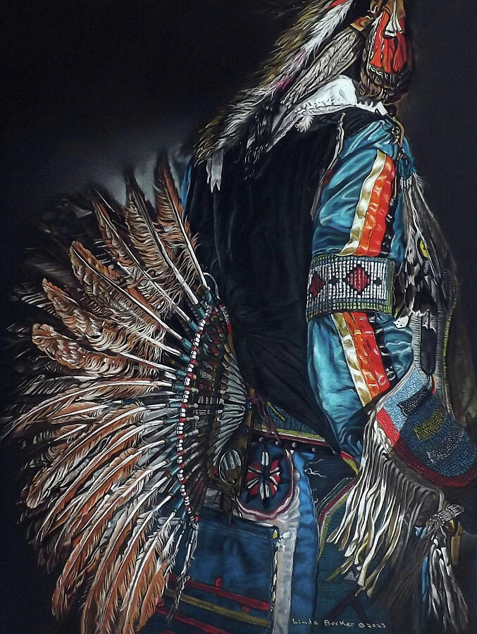 Pow Wow Dancer Painting by Linda Becker