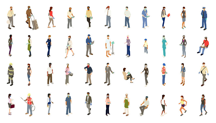 PPE people icons illustration Drawing by Mathisworks