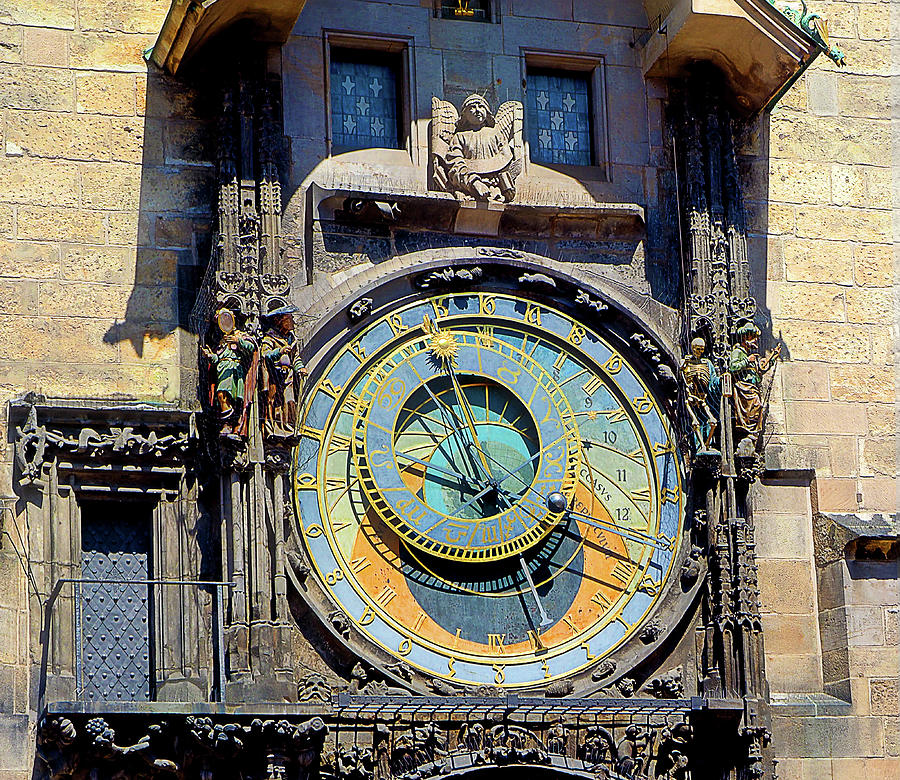 Clock Photograph - Prague Astronomical Clock 2 by C H Apperson
