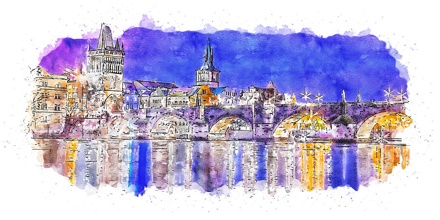 Prague, Czech Republic - 17 Painting by AM FineArtPrints