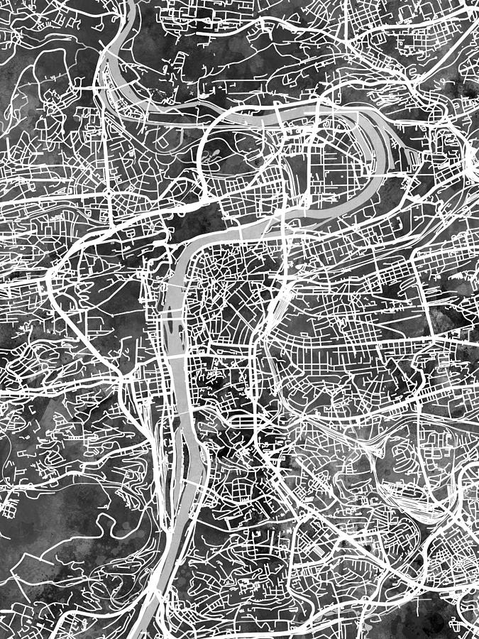 Prague Czech Republic City Map #38 Digital Art by Michael Tompsett
