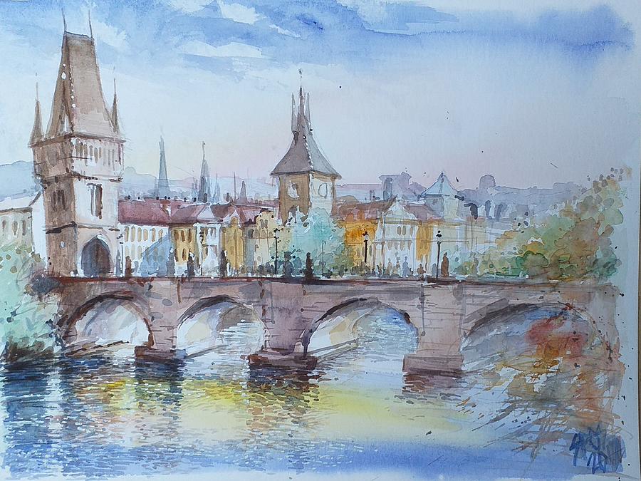 Prague impression Painting by Lorand Sipos