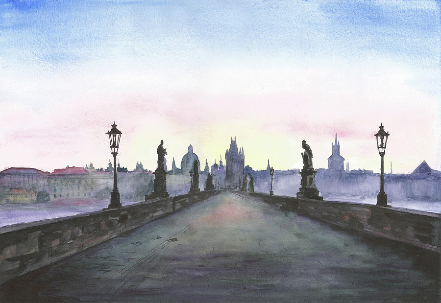 Prague Painting by Masha Batkova
