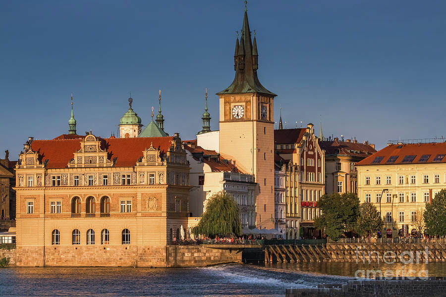 Prague Old Town Waterfront and Vltava River, Czech Republic Photograph by Philip Preston