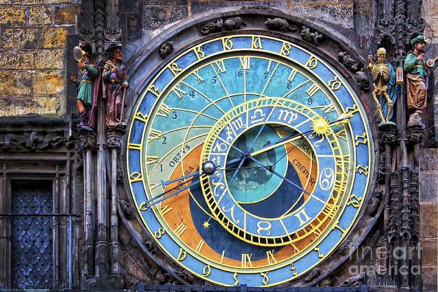 Architecture Photograph - Prague orloj by Delphimages Photo Creations