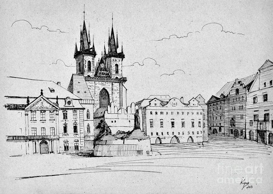 Prague Painting - Prague platz by Igal Kogan Prague Painting - Prague platz by Igal Kogan