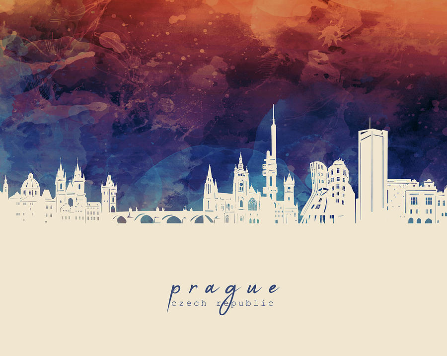 Prague Skyline Panorama 3 Digital Art