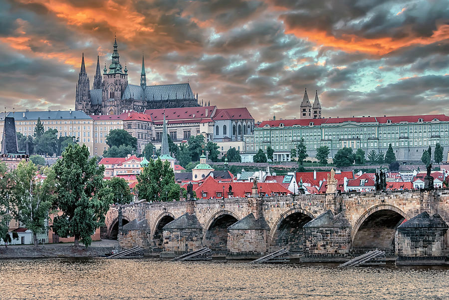Prague Sunset Photograph
