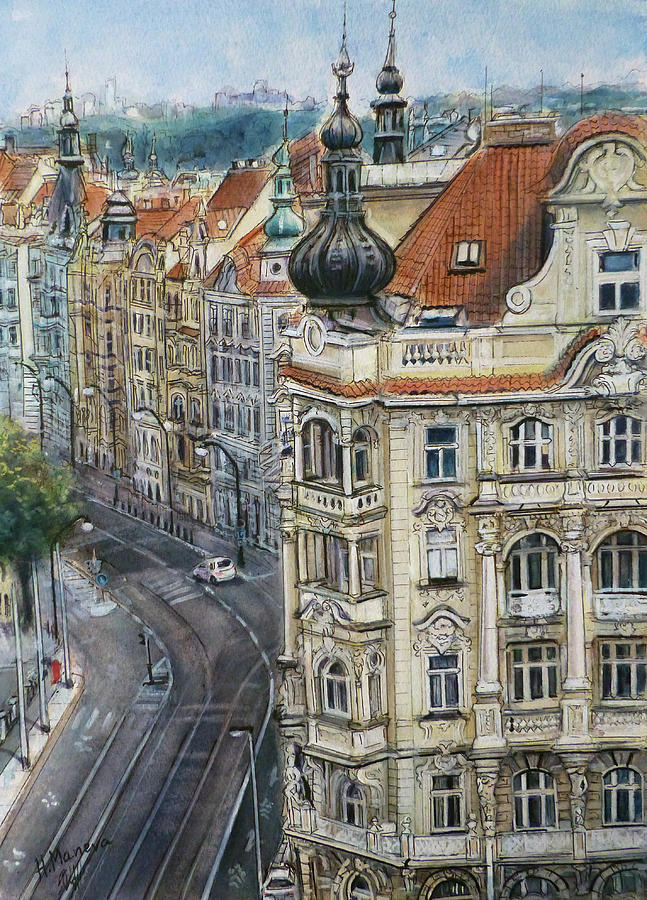 Prague V Painting by Henrieta Maneva