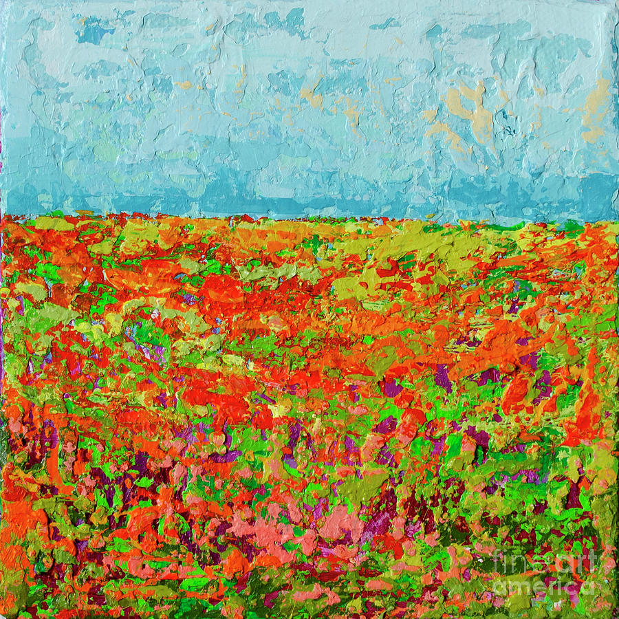 Prairie of WildFlower Field - Modern Impressionist Artwork Painting by Patricia Awapara