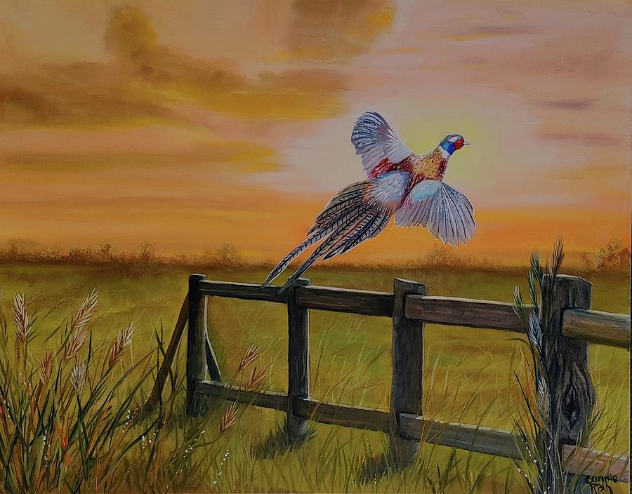 Prairie Pheasant Painting by Connie Rish
