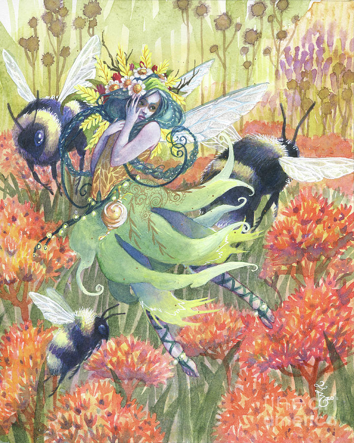 Prairie Pollinators Painting by Sara Burrier