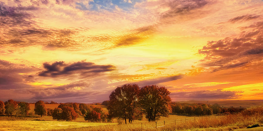 Prairie Sunset Autumn Photograph by Ann Powell
