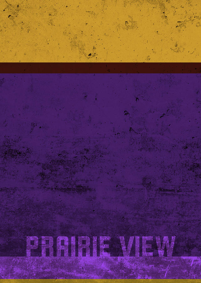 University Mixed Media - Prairie View AM Team Colors College University Distressed Bold Series by Design Turnpike