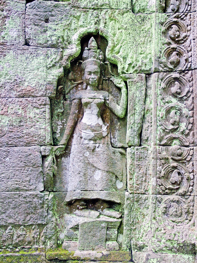 Prajnaparamita Carved in Likeness of Kings Mother in Ta Prohm, Cambodia Photograph by Ruth Hager